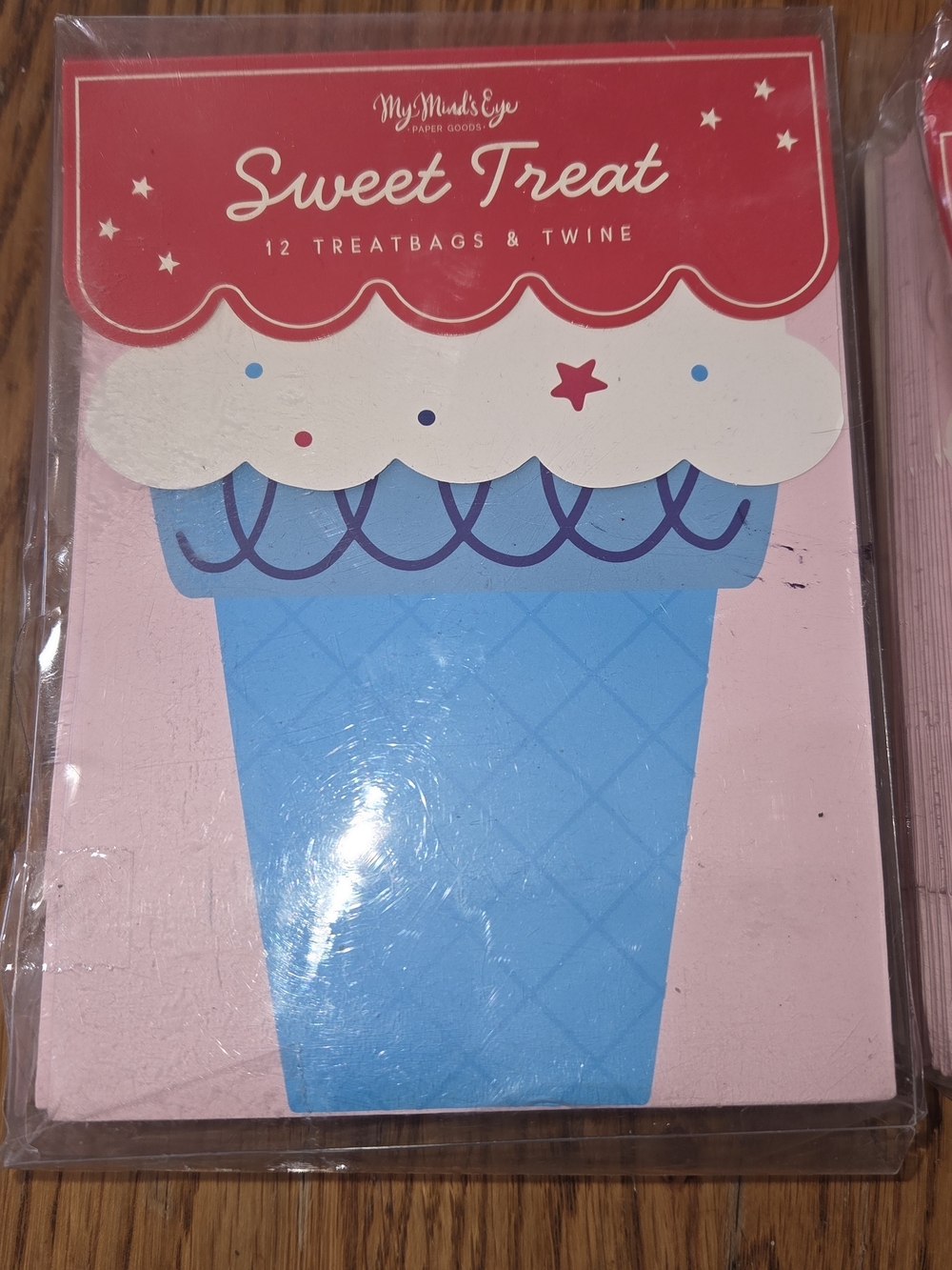 NIP, My Mind's Eye Pink/Blue Sweet Treat Party Treat Bags. 2 Pkgs, 24 Total. CP